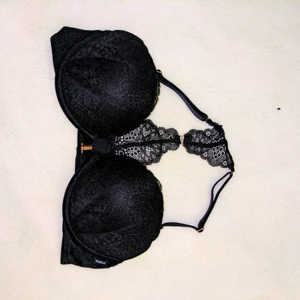 Black Razorback Push Up Bra